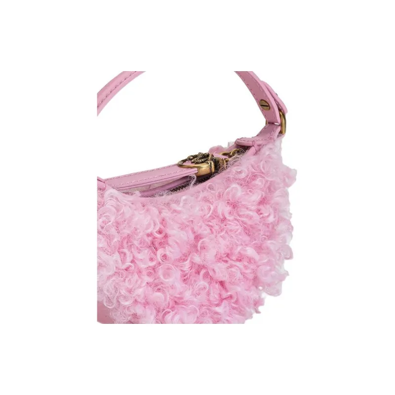 PINKO Cow Leather Detail Portable Crossbody Bag Shoulder Bag Women's Pink-2