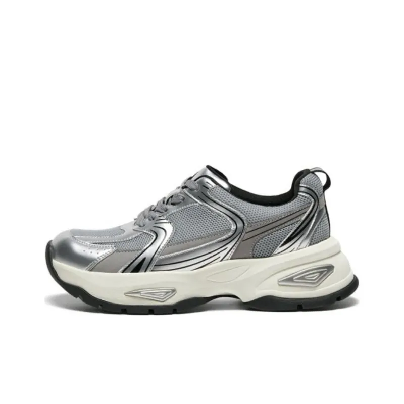 Hush Puppies Cushioning Low-Top Chunky Sneakers Women's Silver Gray-0