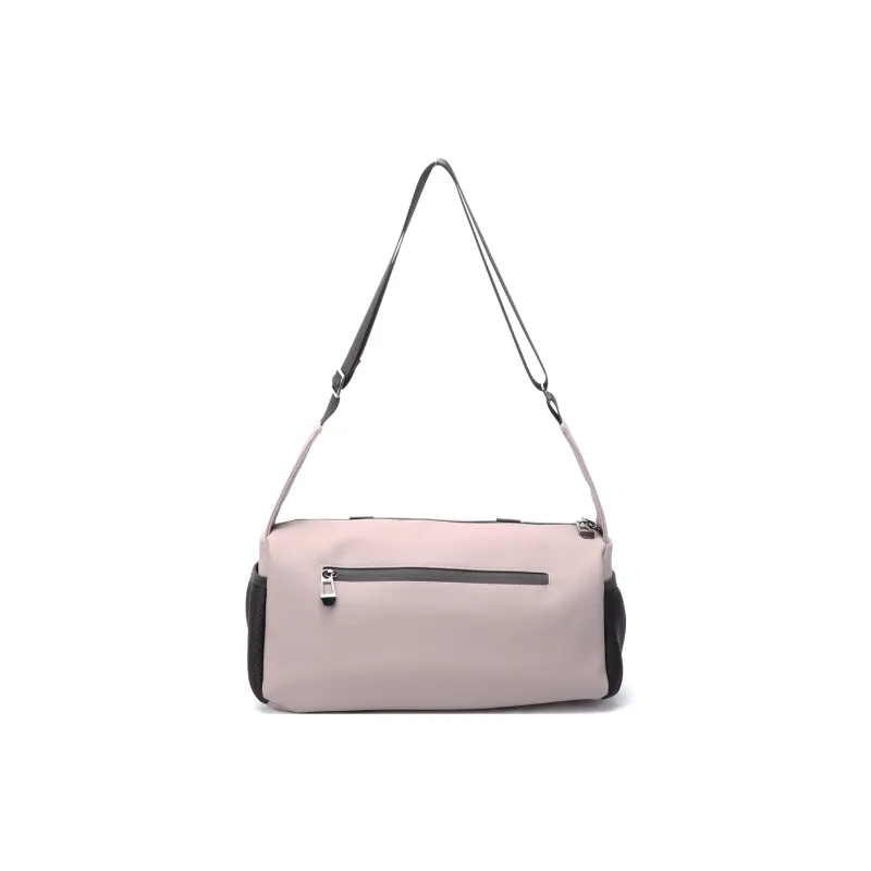 BOPAI Fabric Shoulder Bag Tofu Bag Crossbody Bag Regular Unisex Sandstone Gray/Ideal White/Black-13