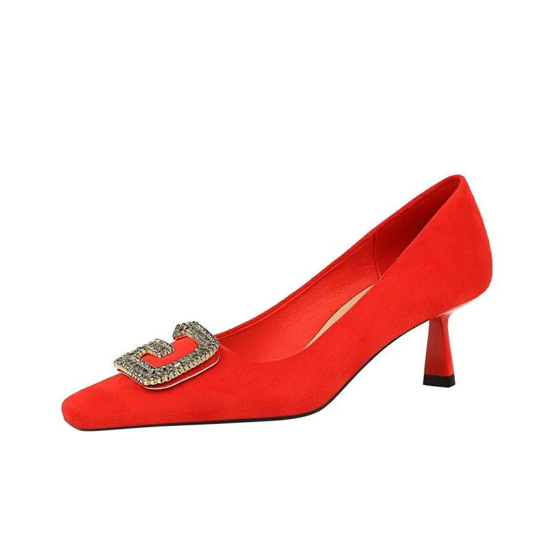 QITUMAUL Slim Heel High Heels 6cm Women's-7