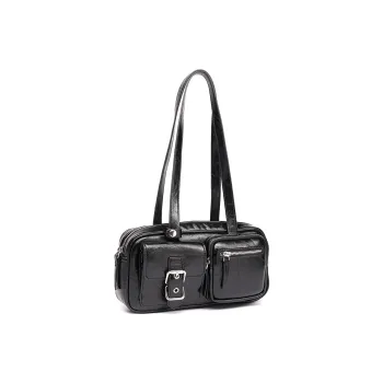 GELANDAI Cow Leather Shoulder Bag Women's Black/Brown