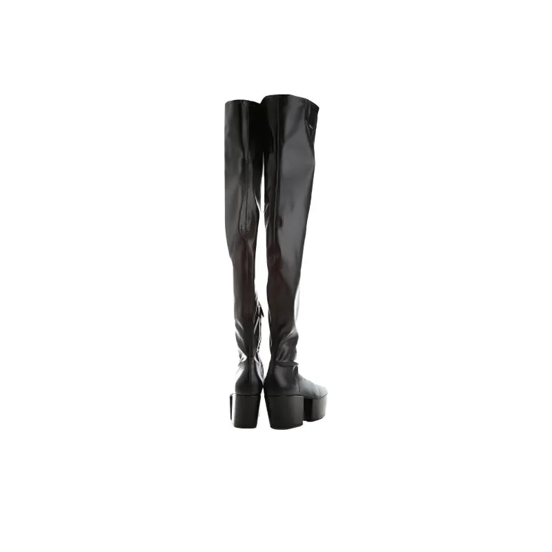 PRADA Knee high Boots Women's Black-4