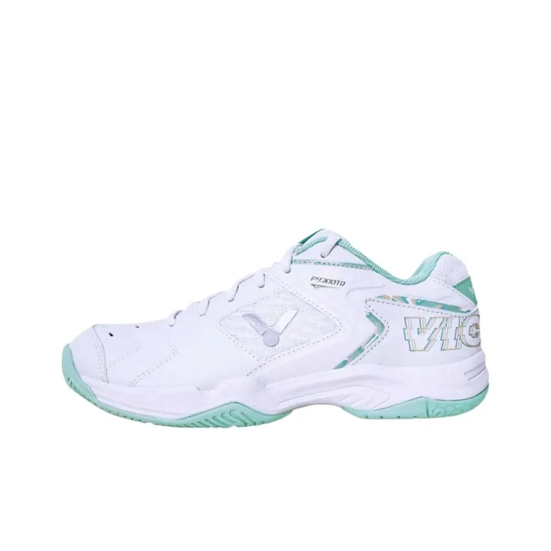 VICTOR Wear-Resistant Slip-Resistant Low-Top Badminton Shoes Unisex White Green-0