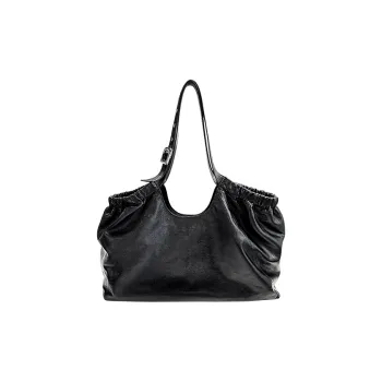 ALDO Top Grain Cow Leather Tote Bag, Shopping Bag, Crossbody Bag, Shoulder Bag Tubas Women's Black