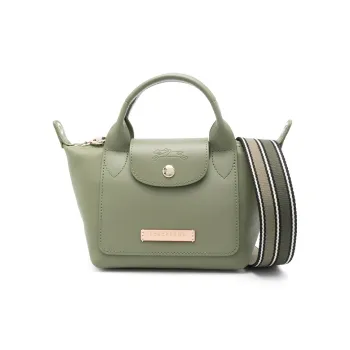 LONGCHAMP Le Pliage Xtra Cow Leather Dumpling Bag One Shoulder Handbag Mini Women's Laurel Green