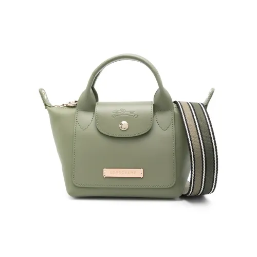 LONGCHAMP Le Pliage Xtra Cow Leather Dumpling Bag One Shoulder Handbag Mini Women's Laurel Green