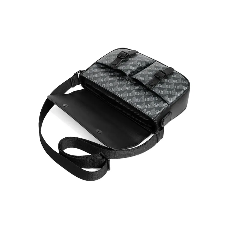 GUDI PVC Shoulder Bag Unisex Black-4