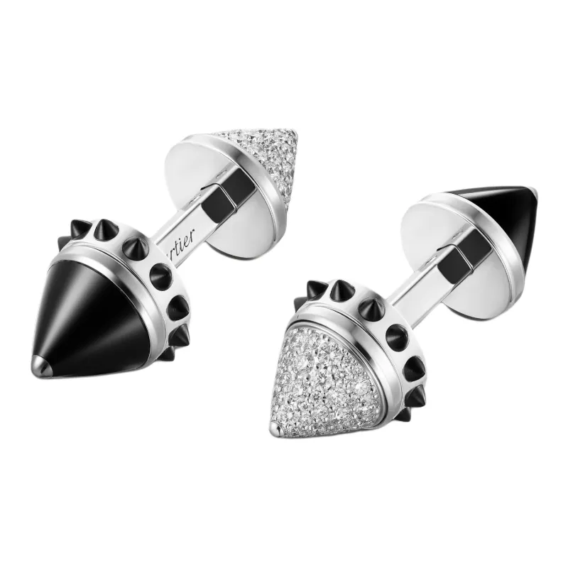 CARTIER 18K Cufflinks Unisex Silver-0