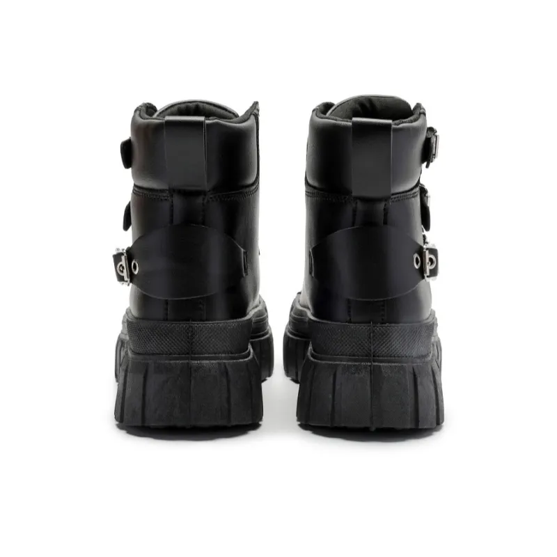 SLNU 3 Coverage Anti Slip And Wear Resistant High Top Skateboard Shoes Women's Black-4