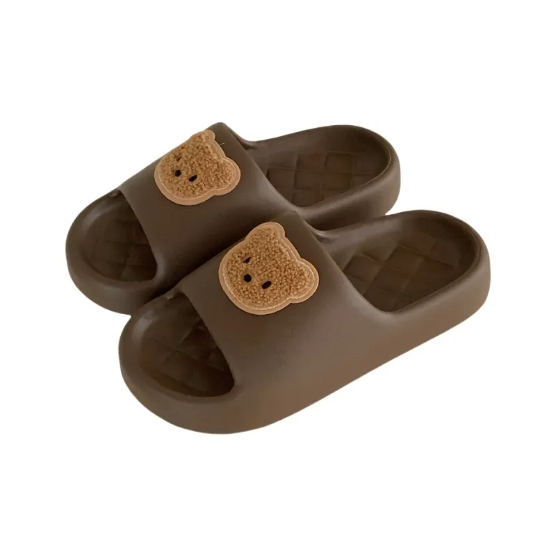 SHIGUDE Sandal Slippers Unisex, Black Brown-0