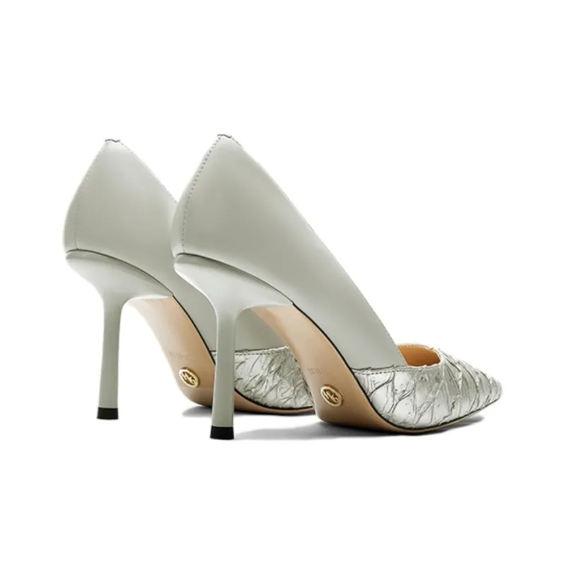 NINE WEST Slim Heel High Heels 9cm Women's Digital Gray/Silver-5