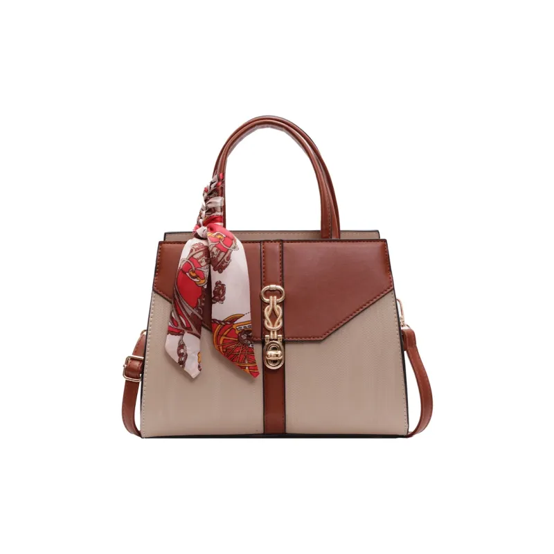 Yalu PU One Shoulder Handbags Women's Burgundy/Khaki-4