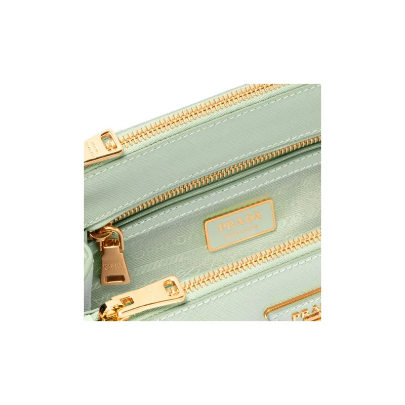 PRADA Galleria Killer Bag Cow Leather Shoulder Bag Small Size Women's Aqua Green-4