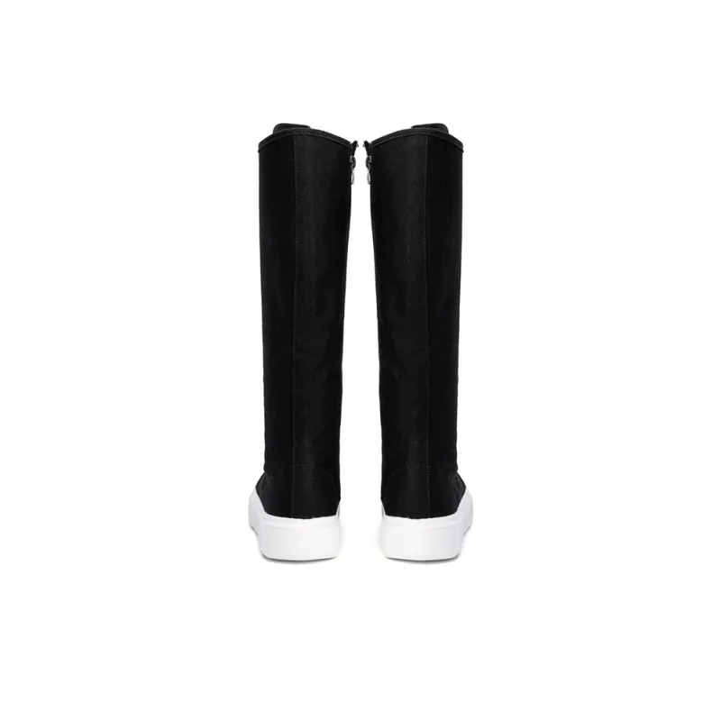 SLNU 3 Anti Slip And Wear Resistant Height Increasing High Top Canvas Shoes Unisex Black-1