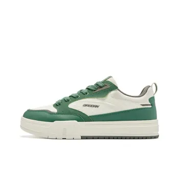 QIAODAN Dry Anti Slip And Wear Resistant Lightweight Low Top Skateboard Shoes Men's White Green