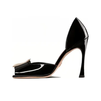 DIOR Idylle Slim Heel Strap Sandals Women's Black