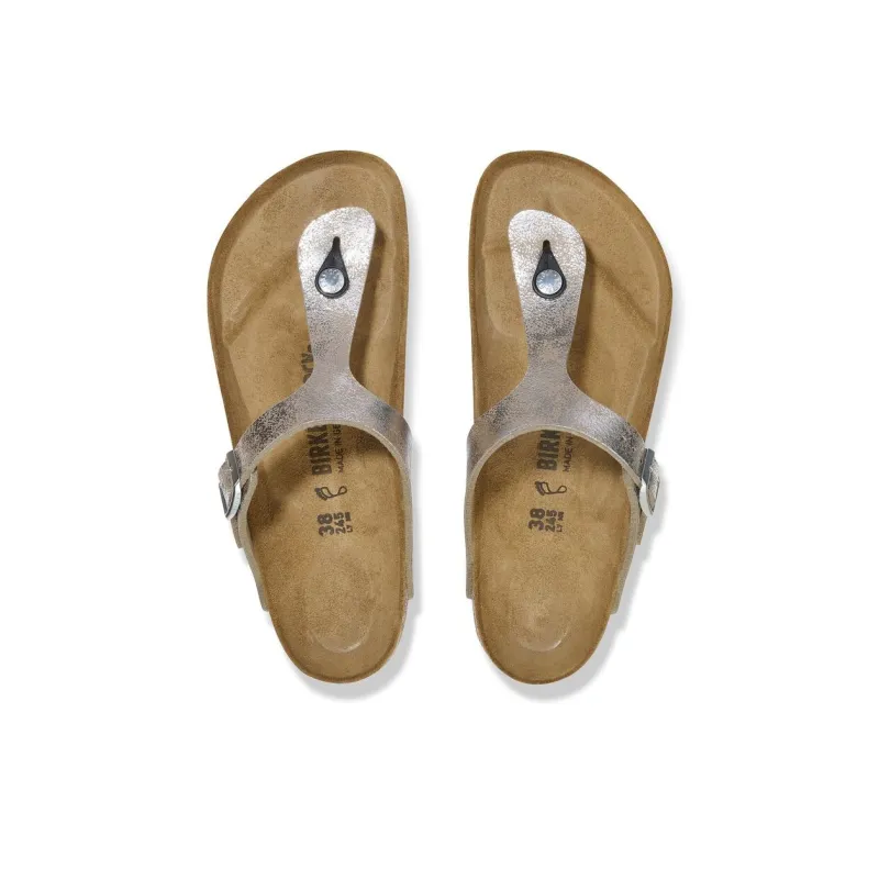 Birkenstock Gizeh EVA Abrasion-Resistant Flip Flops Women's Silver Narrow Fit-3