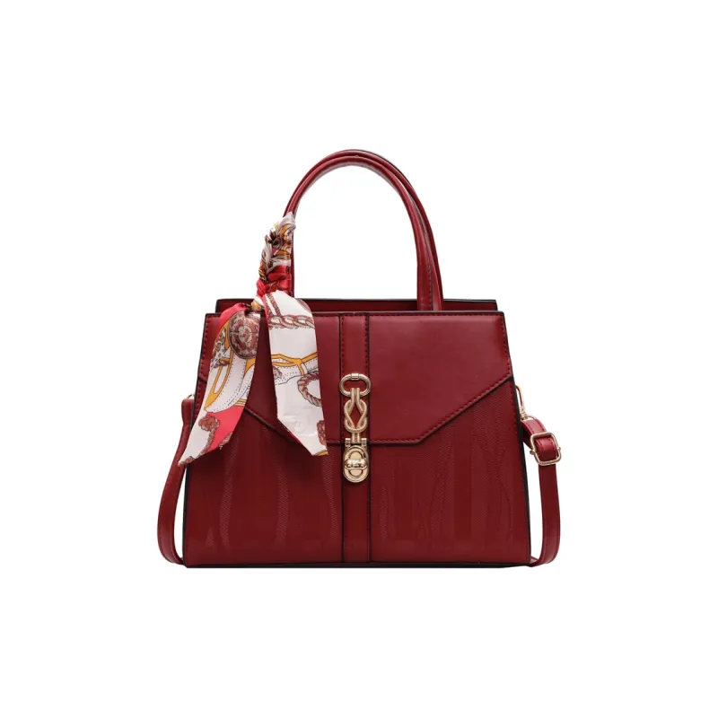 Yalu PU One Shoulder Handbags Women's Burgundy/Khaki-1