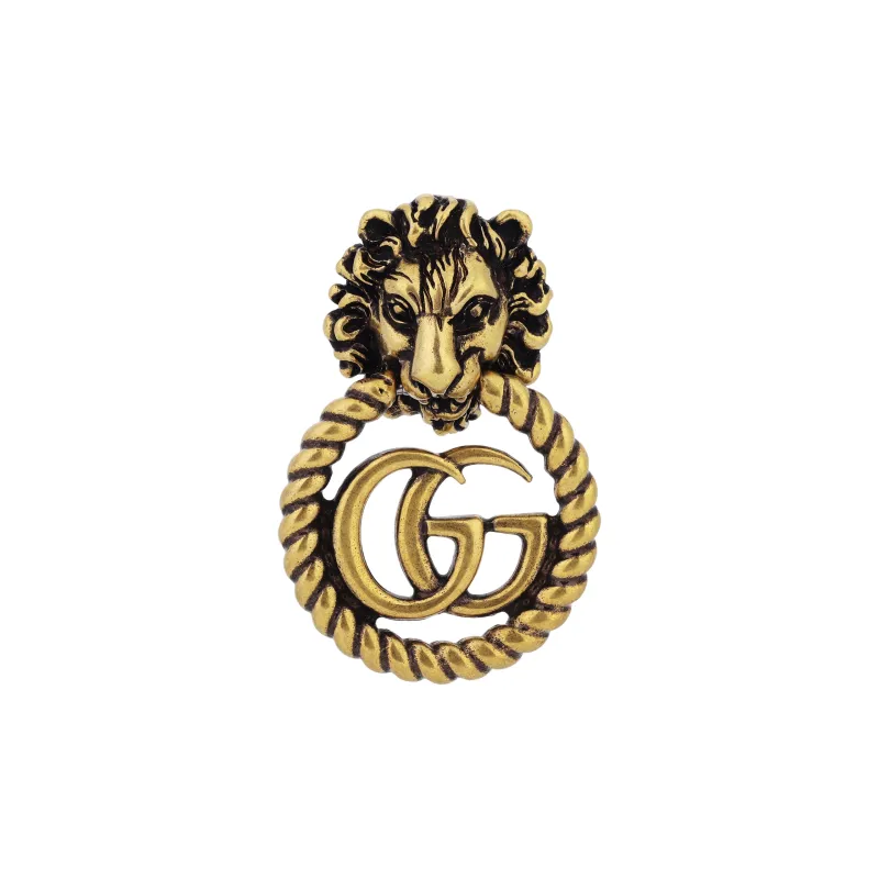 GUCCI Lion Head Earrings With Double G-1