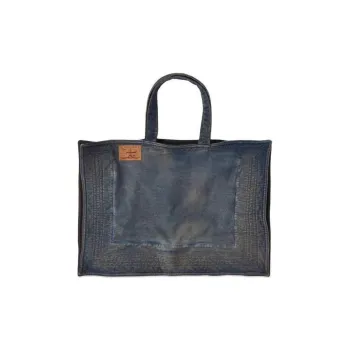 YProject Cotton Tote Bag Shopping Bag Handbag Men's Navy
