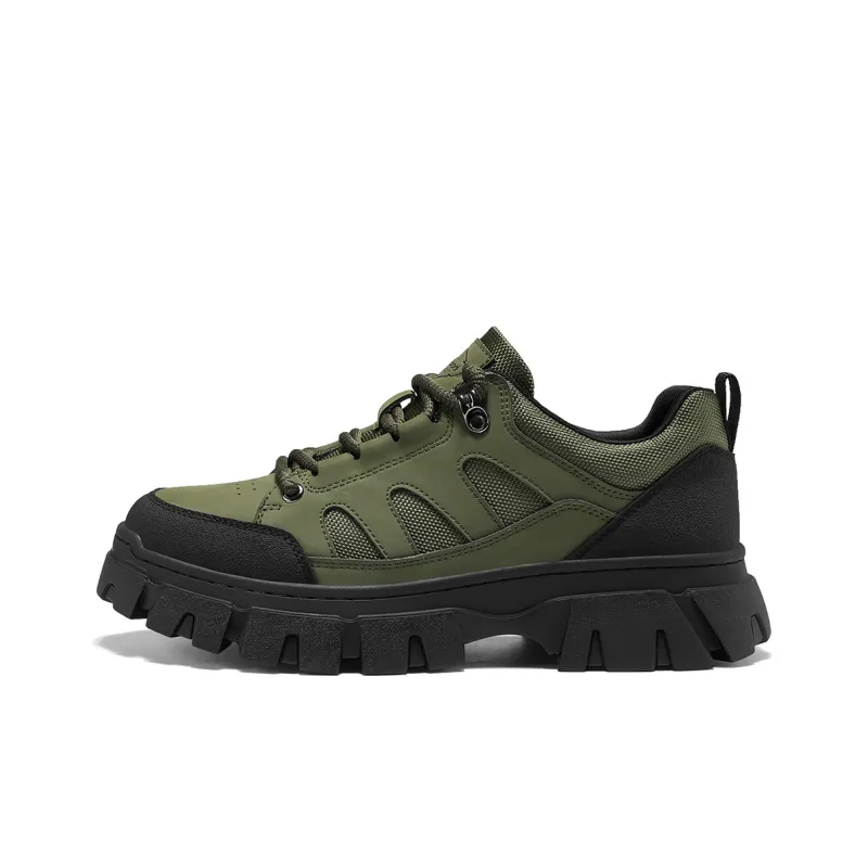 HLA Work Boots Men Low Top Army Green, Black, Earth Yellow-10