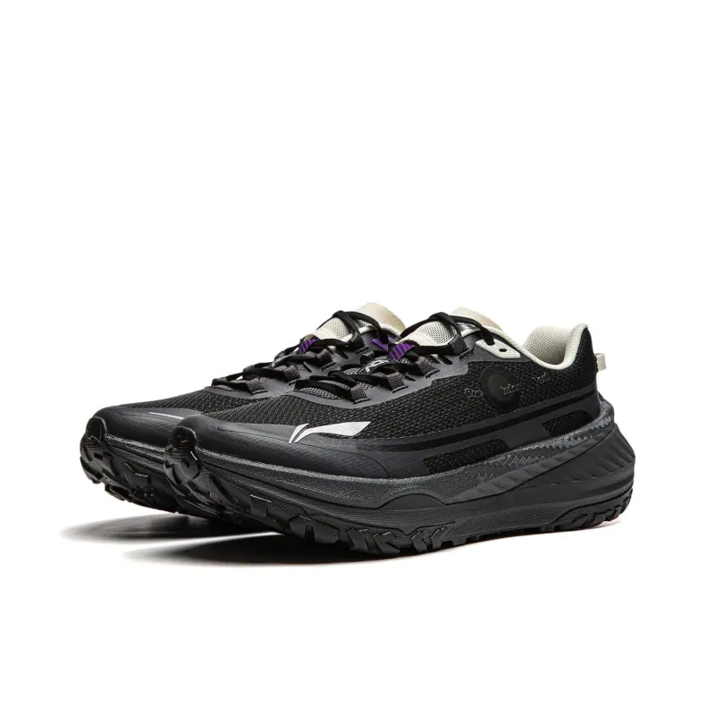 LiNing Dilu Abrasion Resistant Slip Resistant Low Top Trail Running Shoes Women's Black-2