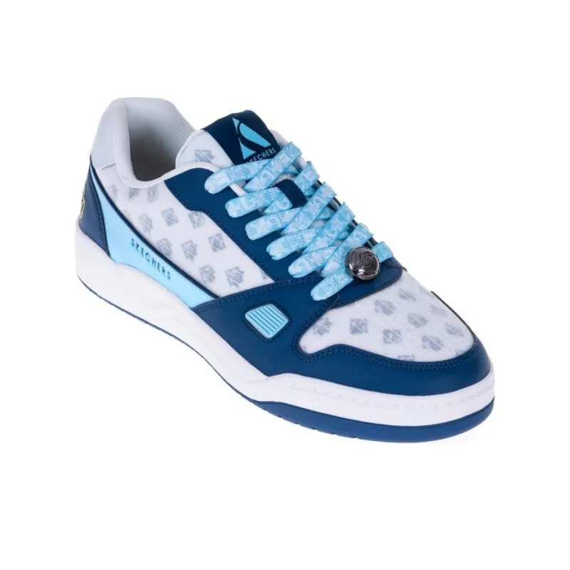 WUTIAOWU x Skechers Anti Slip Wear Resistant Low Top Skateboard Shoes Men's White Blue-2