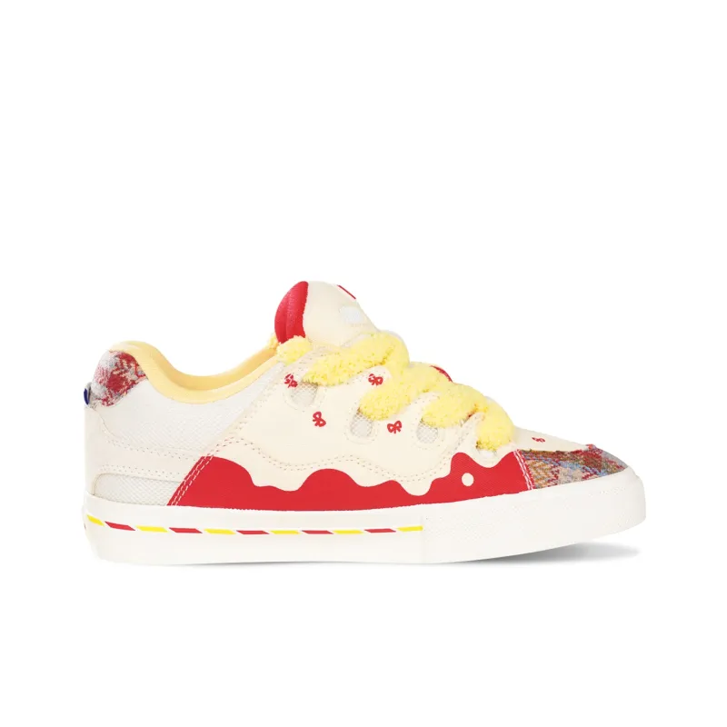 Ollieskate Wear-Resistant Lightweight And Balanced Low-Top Skateboard Shoes Unisex Red White Yellow-1