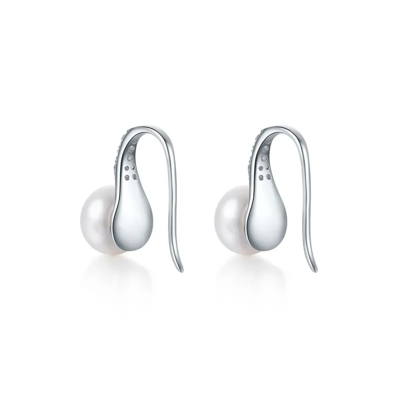 JINGUIFU Freshwater Pearl Stud Earrings Women's-2