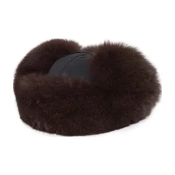 STEFANO RICCI Fox Fur Trapper Hats Unisex Black