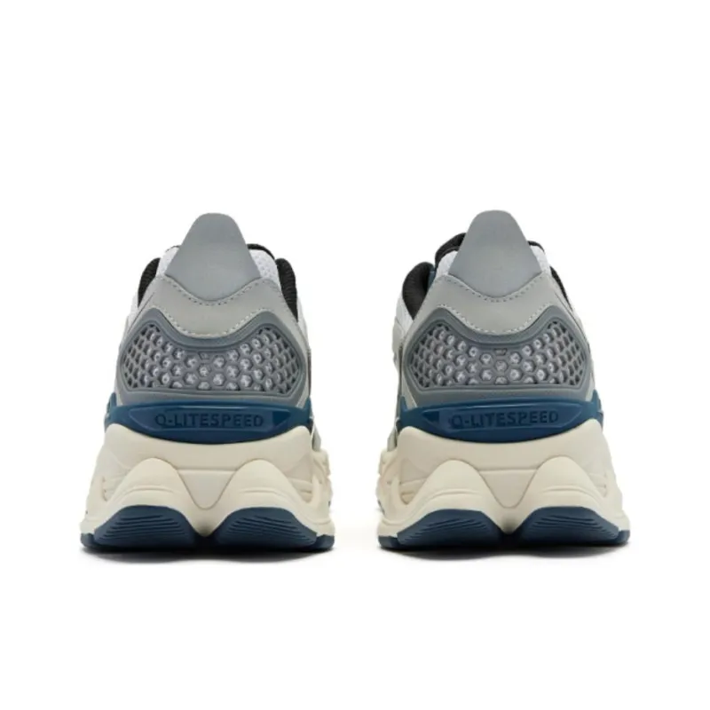 QIAODAN Enable Source Cushioning Anti Slip And Wear Resistant Low Top Casual Shoes Men's Gray White-3