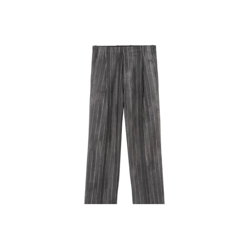 VERSACE Pinstripe High Waist Tailored Pants-2