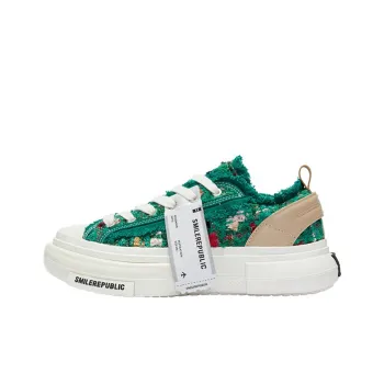 SMILEREPUBLIC Slip Resistant Height Increasing Low Top Canvas Shoes Unisex Green