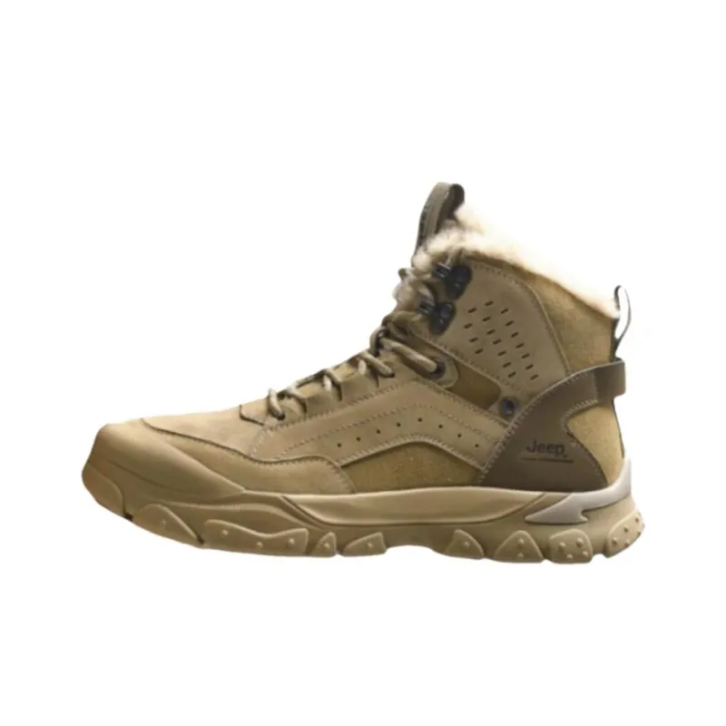 Jeep JEEP Wear resistant And Lightweight High Top Hiking Shoes Men's Brown-0