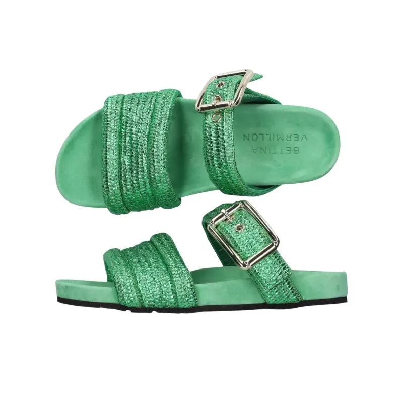 BETTINA VERMILLON Slide Slippers Women's Green-5