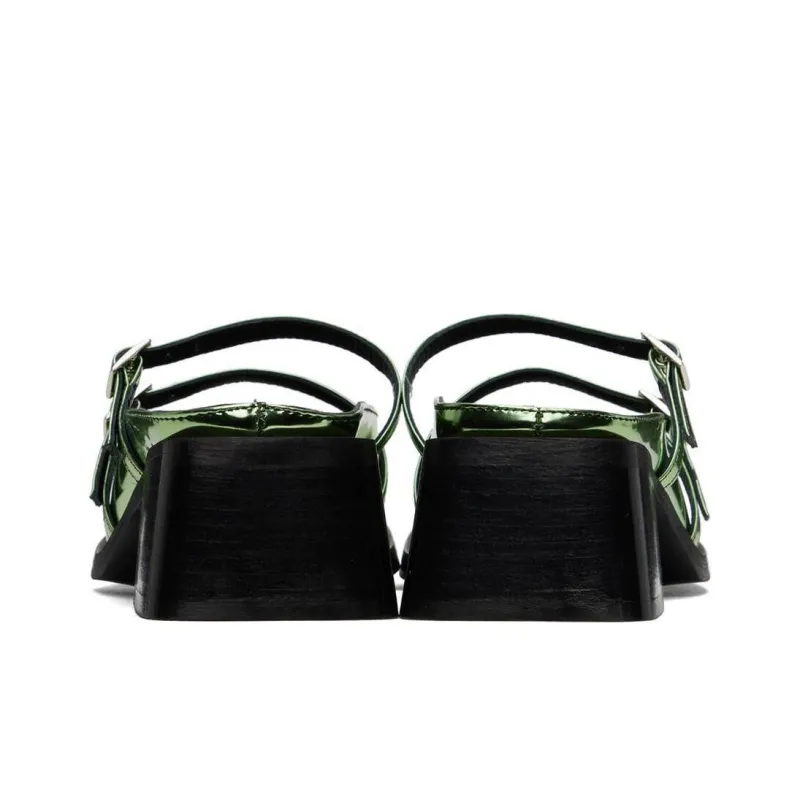 JUSTINE CLENQUET Wrap-toe Slippers Women's Green-4