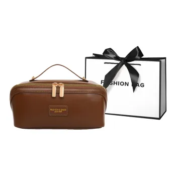 LETOO PU Makeup Bag Regular Women's Brown/Black/White