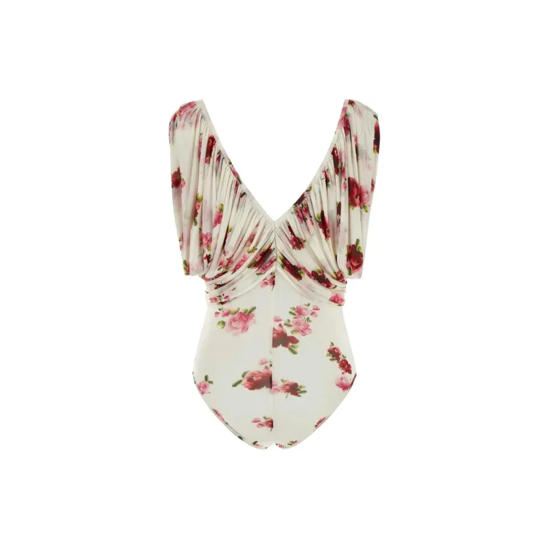 Magda Butrym Ruched V Neck Bodysuit-1