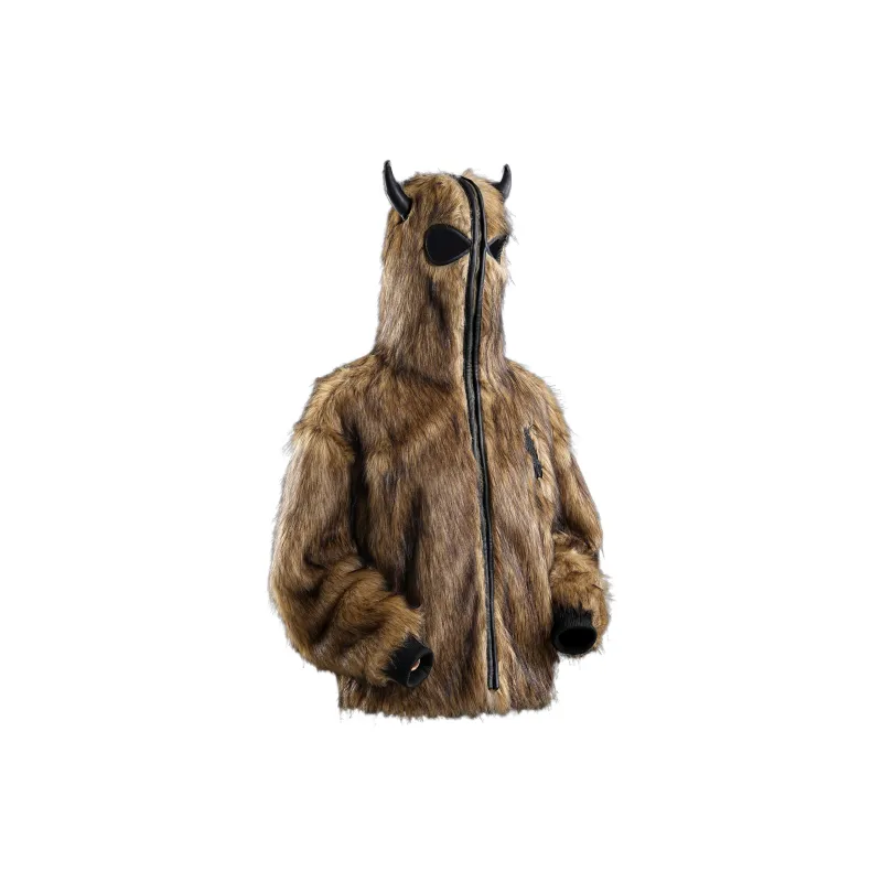 TBHNP Velvet feel Coat Unisex Brown Yellow-1