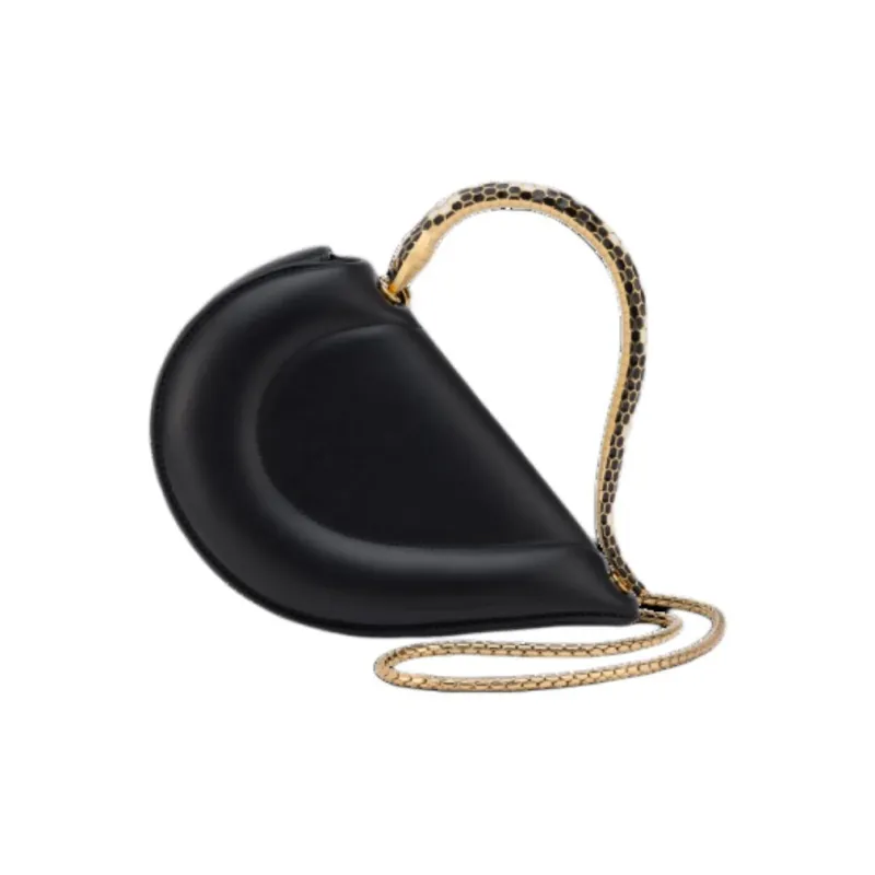 BVLGARI Calfskin Handbag Unisex Black-0