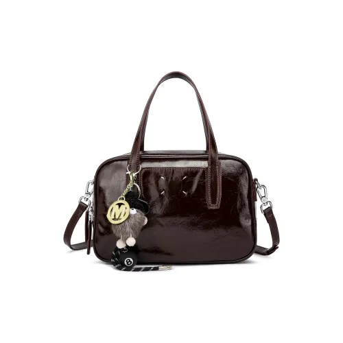 FAIRWHALE PU Shoulder Bag, Crossbody Bag, Handbag Regular Women's Coffee/Black