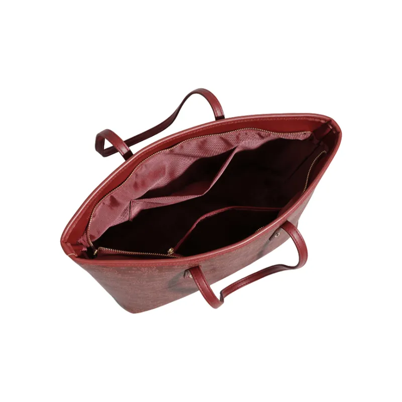 PAYOT Microfiber Synthetic Leather Ruyi Cloud Pattern Wedding Bag, Tote Bag, Shoulder Bag Regular Women's Burgundy-4