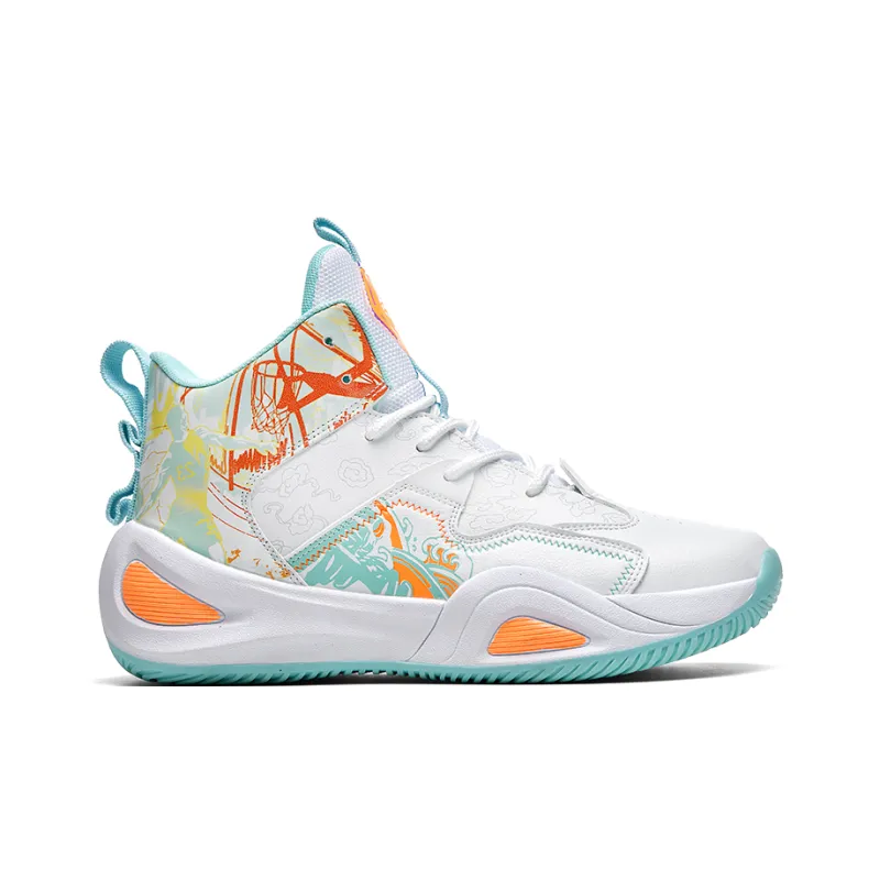 SOURCE Basketball Shoes Unisex High Top White/Pink/Aqua/Black-3
