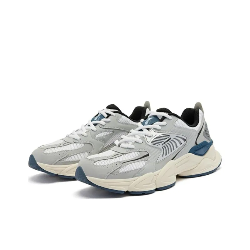 QIAODAN Enable Source Cushioning Anti Slip And Wear Resistant Low Top Casual Shoes Men's Gray White-1
