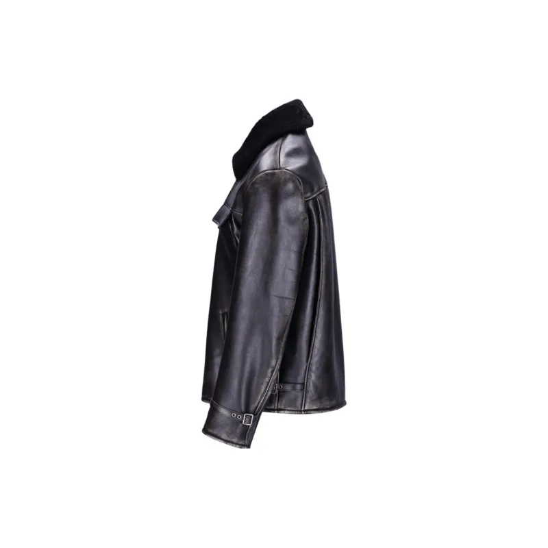 PRADA Leather Jacket Men's Brown-2