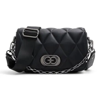 ALDO Artificial Leather Crossbody Bag Small Size Women's Black/Silver/Bone