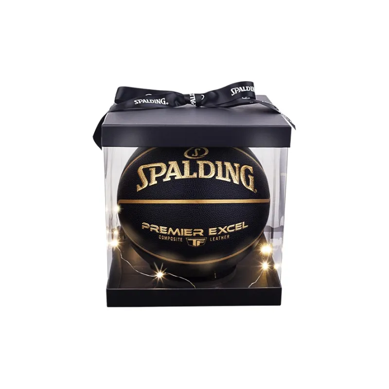 SPALDING Moisture Absorbing Leather PU Basketball Black Gold Size 7 Ball Training Match Unisex-0