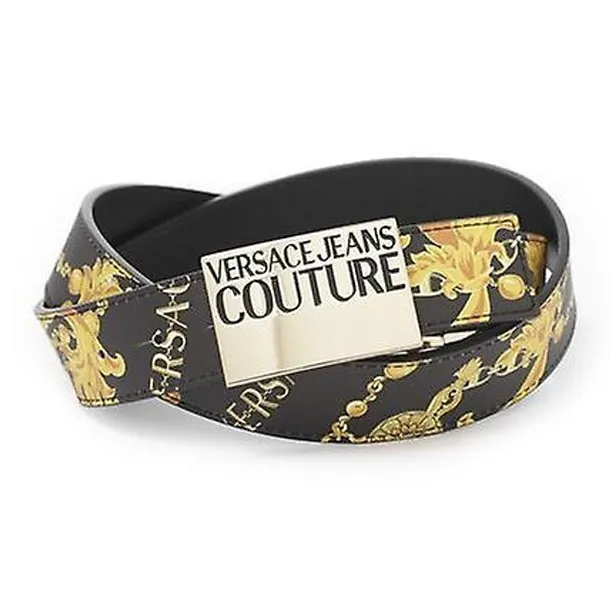 VERSACE   Leather Belts Men's Black  -3