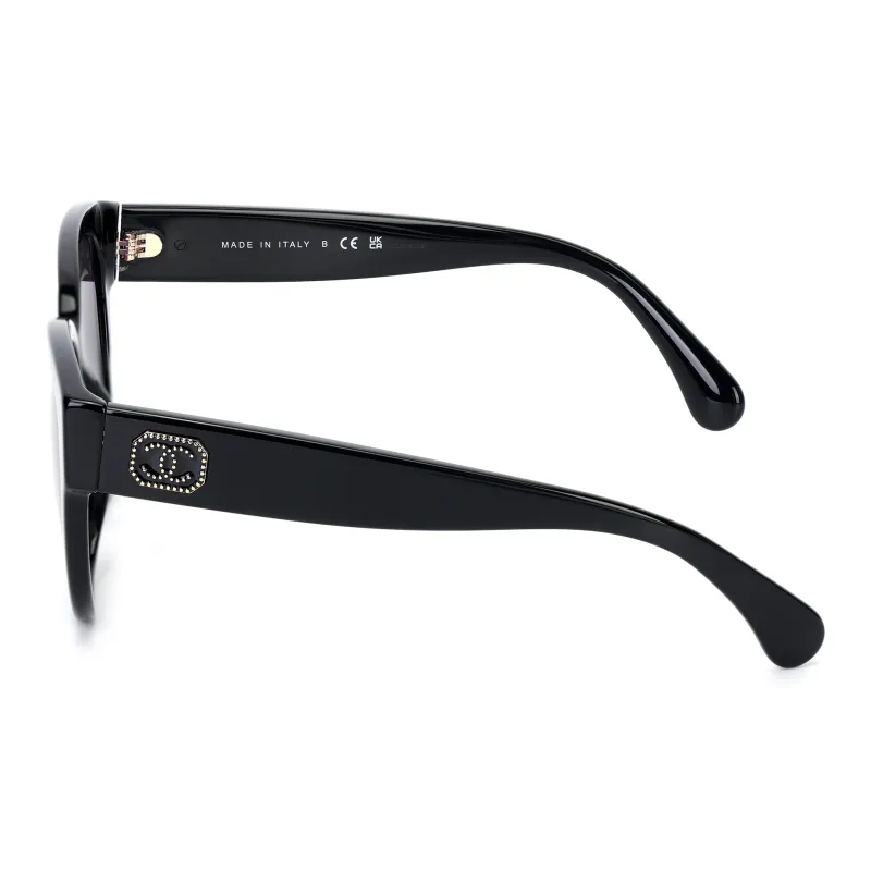 CHANEL Plate Frame Butterfly Sunglasses Unisex Black-2