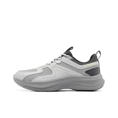 QIAODAN Cushioned Slip Resistant Breathable Low Top Casual Running Shoes Men's Gray